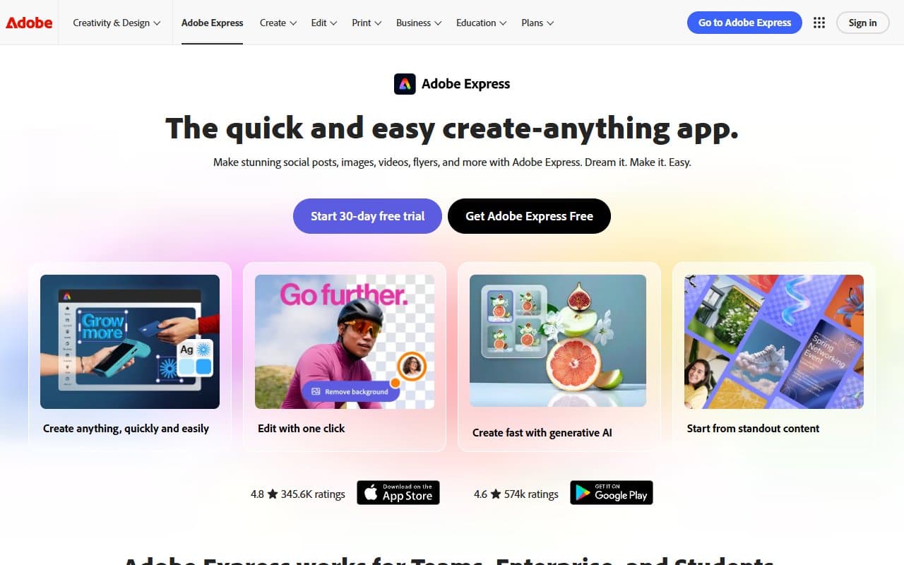 Adobe Express screenshot
