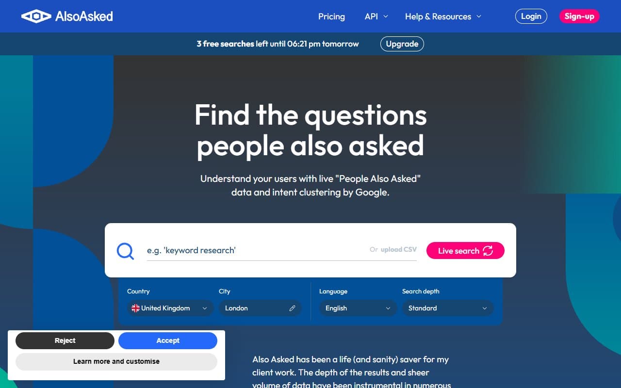 AlsoAsked screenshot