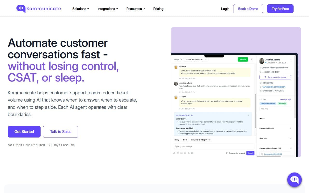 Kommunicate screenshot