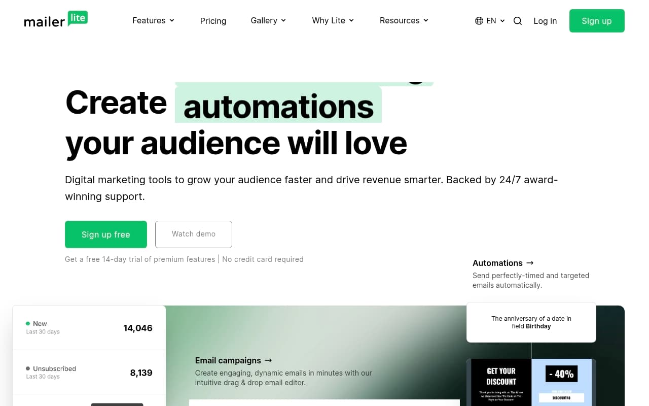 MailerLite screenshot