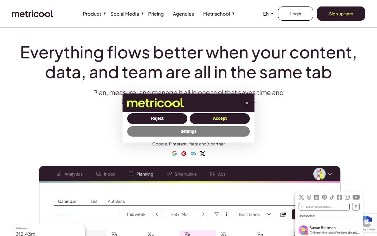 Metricool screenshot