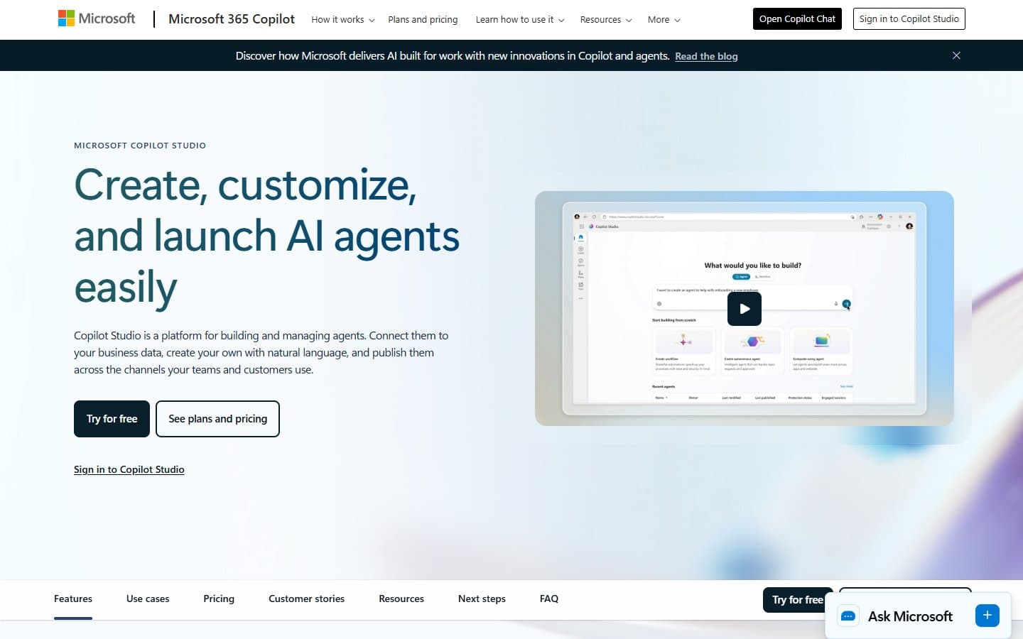 Microsoft Copilot Studio screenshot
