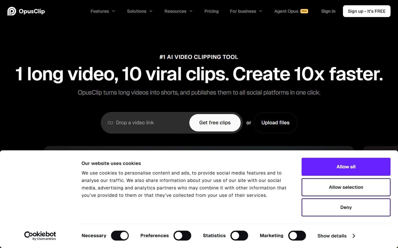 Opus Clip screenshot