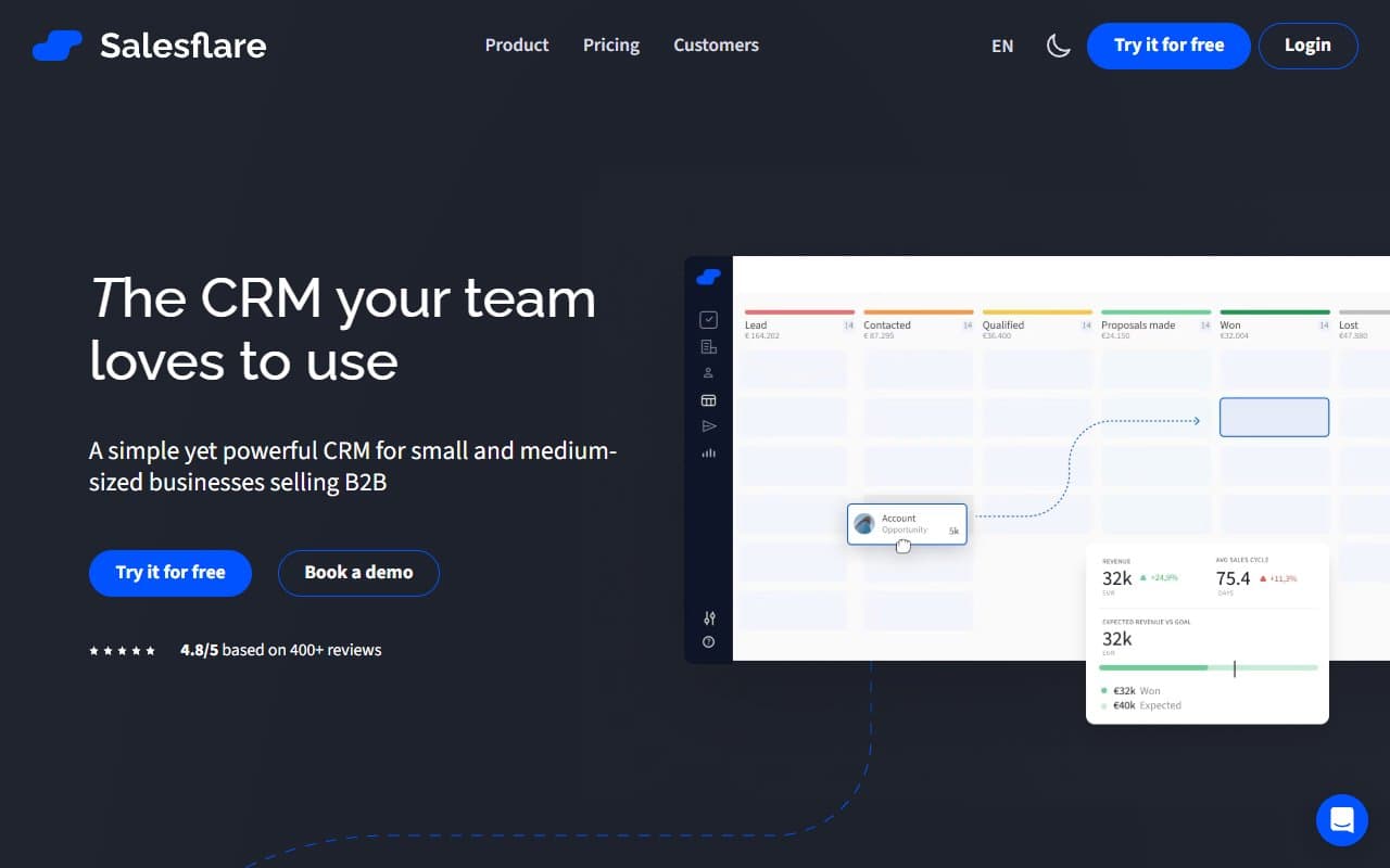 Salesflare screenshot