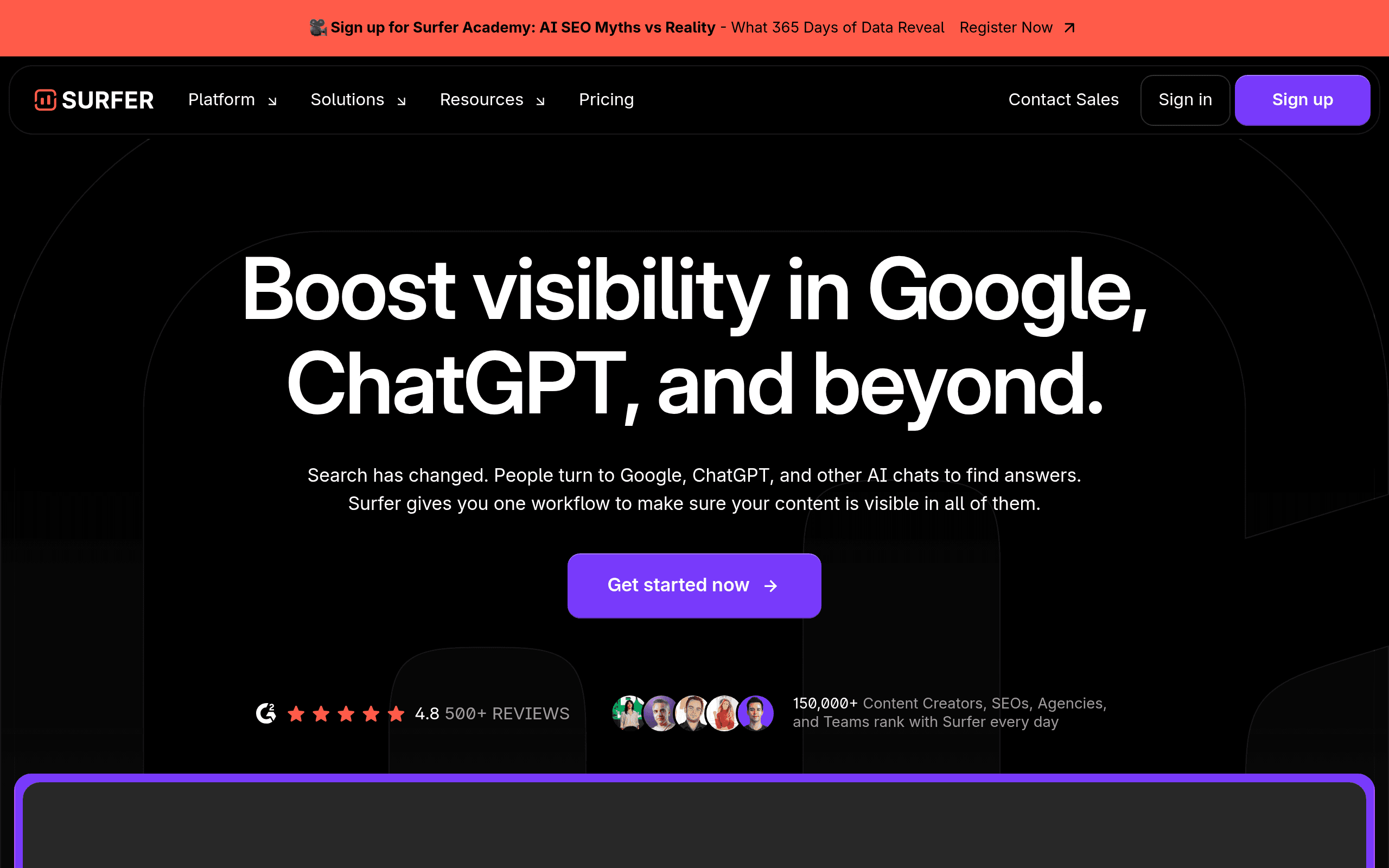 Surfer SEO screenshot